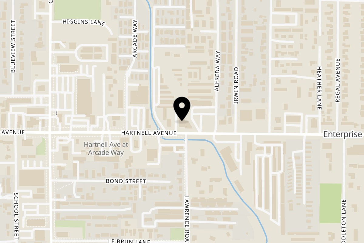 Map showing the location of Sweetspot on 1244 Hartnell Ave in Redding
